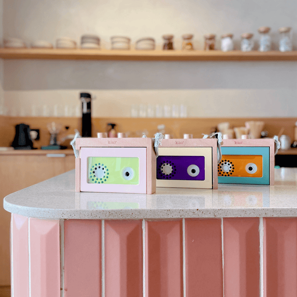 kiko+ & gg* - Mini Wooden Tape Recorder - Yellow / Grape