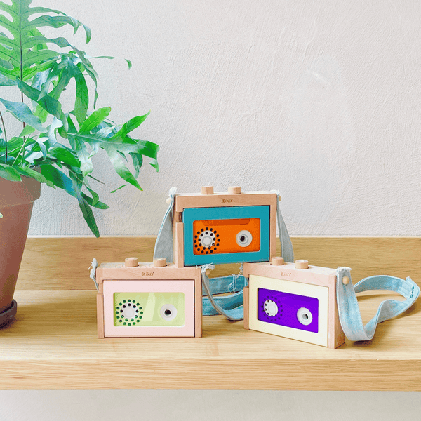 kiko+ & gg* - Mini Wooden Tape Recorder - Yellow / Grape