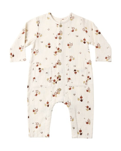 Quincy Mae Pocketed Woven Jumpsuit in Apples