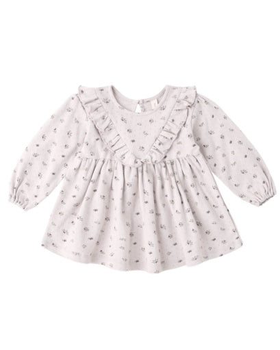 Quincy Mae Long Sleeve Ruffle V Dress in Heart Ditsy