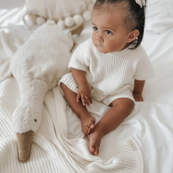 OAT Children Powder Ribbed Knit Tee Playsuit