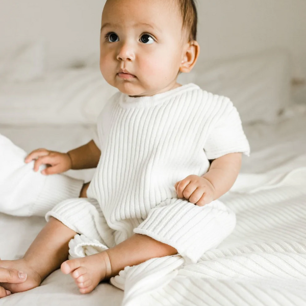 OAT Children Powder Ribbed Knit Tee Playsuit