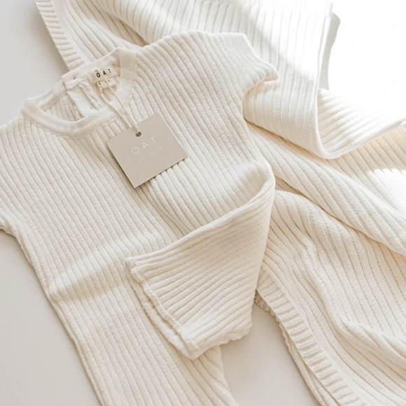 OAT Children Powder Ribbed Knit Tee Playsuit