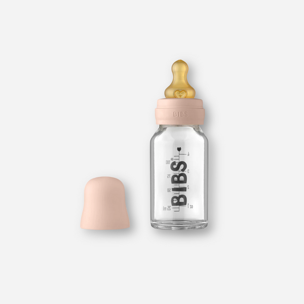 BIBS Glass Baby Bottle 110ml - Blush