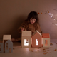Babai - Large Wooden Dollhouse with Magnets - Khaki
