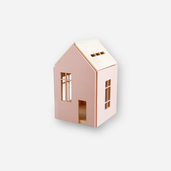 Babai - Large Wooden Dollhouse with Magnets - Pink