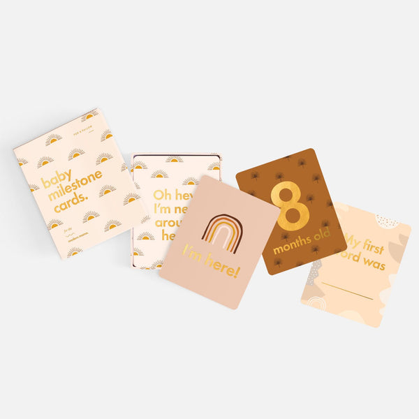 Fox & Fallow Gold Foil Baby Milestone Cards - Boho