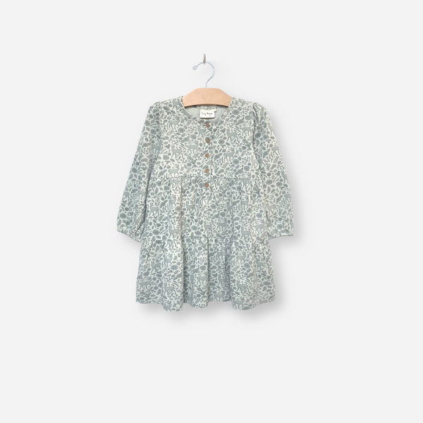 City Mouse Studio - Jersey Henley Dress - Granite Forest