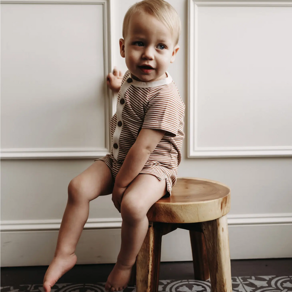 City Mouse Studio - Kangaroo Romper - Stripe Classic