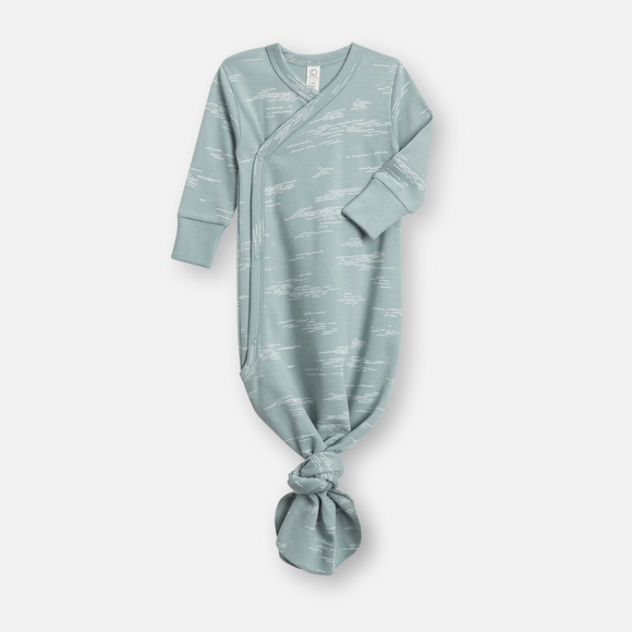 Colored Organics - Indy Kimono Organic Newborn Gown - Waves / Ocean