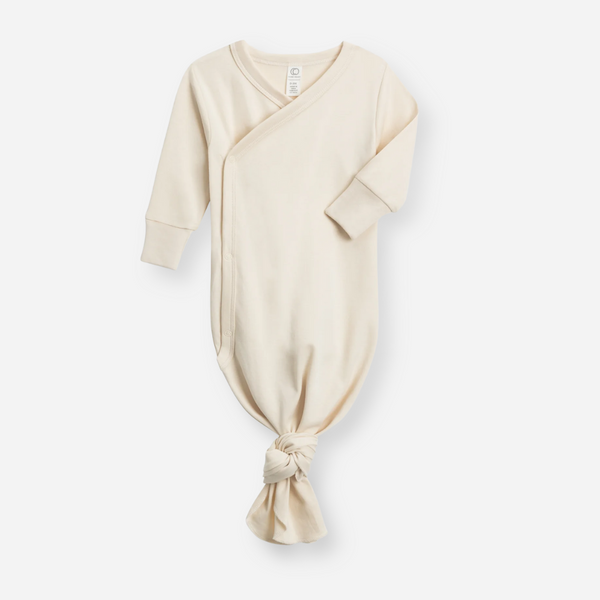 Indy Kimono Organic Newborn Gown - Natural