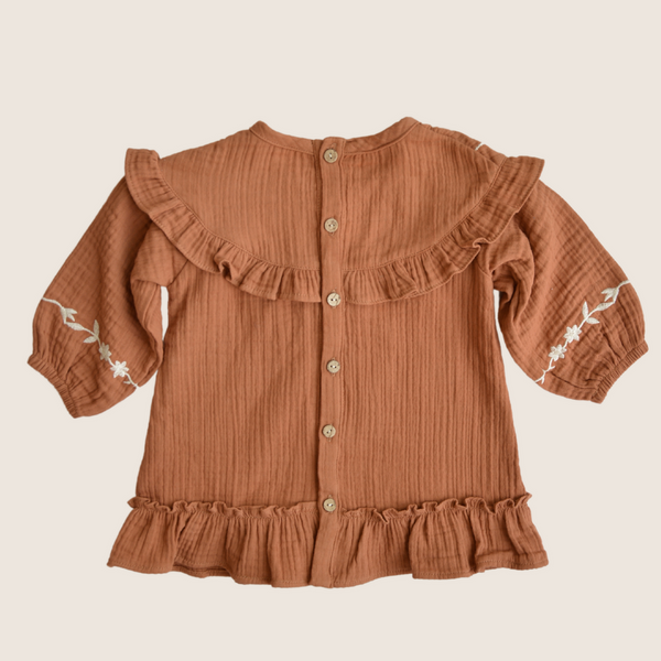Eli & Nev - Elonore Baby & Toddler Embroidered Dress - Rust