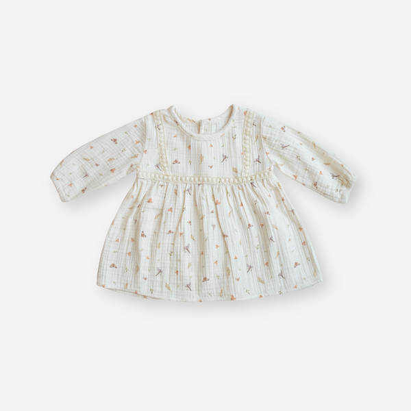 Eli & Nev - Lola Cotton Muslin Dress - Bird & Moth Print