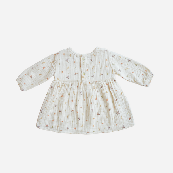 Eli & Nev - Lola Cotton Muslin Dress - Bird & Moth Print