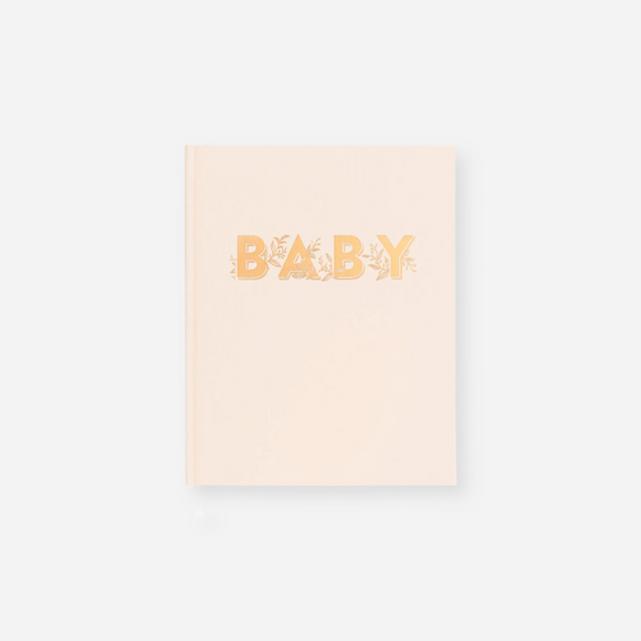 Fox & Fallow - Gold-Foil Linen Baby Book with Box - Buttermilk