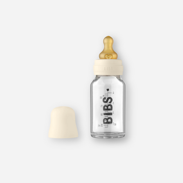 BIBS Glass Baby Bottle 110ml - Ivory