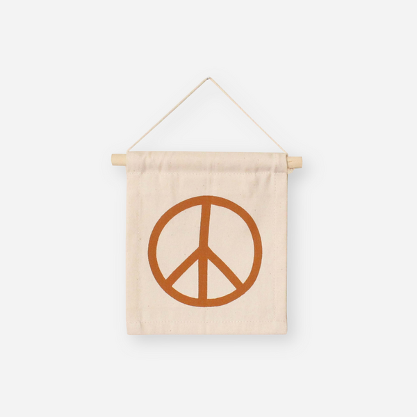 Imani Collective - Natural Canvas Hanging Sign - Peace Sign