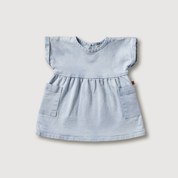 KidWild - Organic Dress - Denim / Mist Stripe