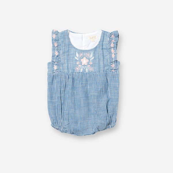Lali - Flora Romper - Blue Gingham