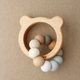 Little Chew - Silicone and Wood Teddy Teether - Iris