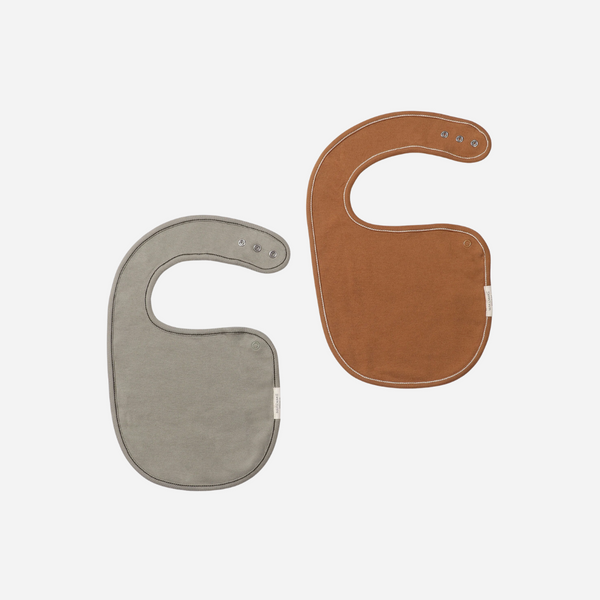 Makemake Organics - Organic Cotton Bibs - Olive & Walnut Solid