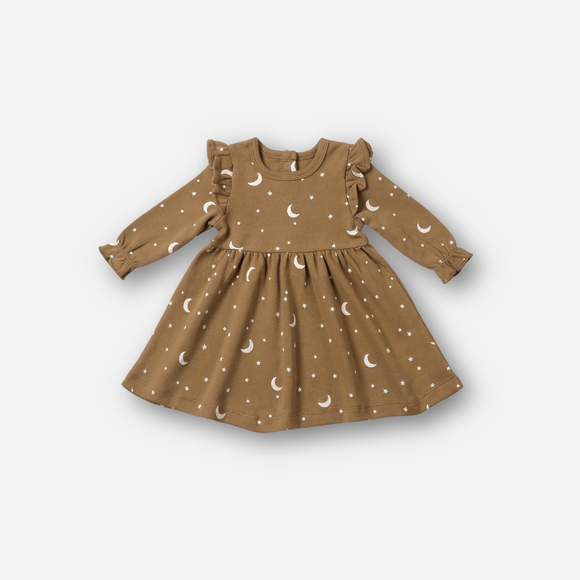Makemake Organics - Organic Cotton Ruffle Dress - Moonlight