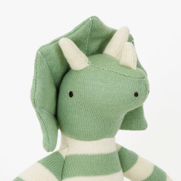 Meri Meri - Max the Triceratops Small Knitted Stuffed Animal Toy