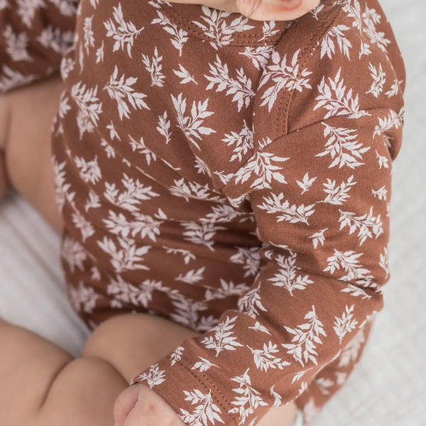 Colored Organics - River Bodysuit - Ali Leaf / Pecan