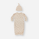 Quincy Mae - Bamboo Newborn Baby Gown & Hat Set - Lilac Fleur