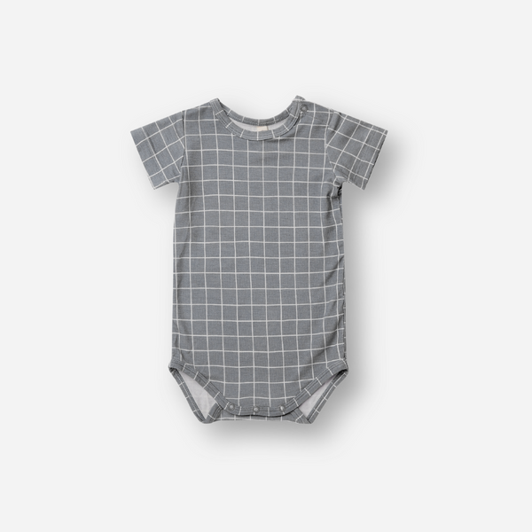 Quincy Mae - Bamboo Short Sleeve Bodysuit - Grid
