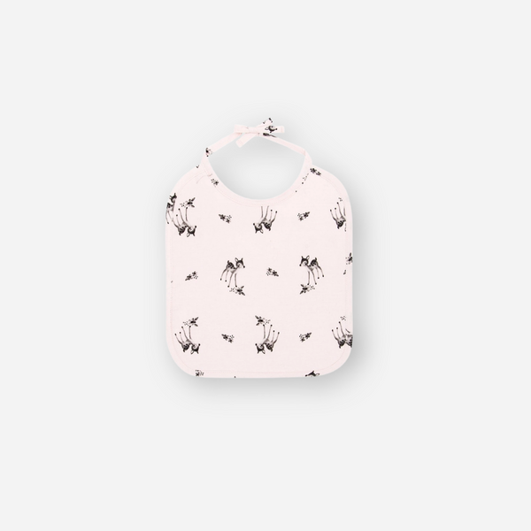 Rose in April - Large Cotton Terry Bib - Fawn / Light Pink