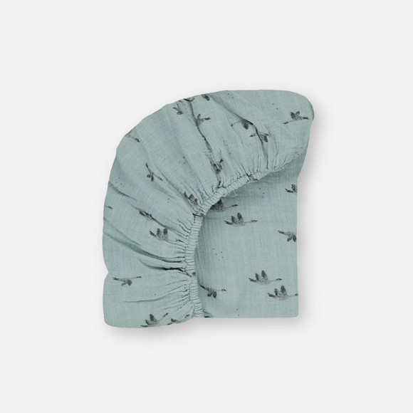 Rose in April - Olivia Fitted Sheet - Goose / Bluey Grey - M