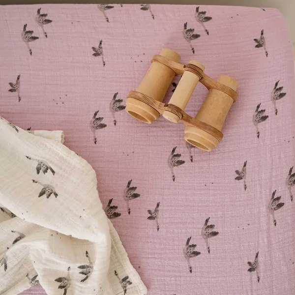 Rose in April - Olivia Fitted Sheet - Goose / Lilac - M