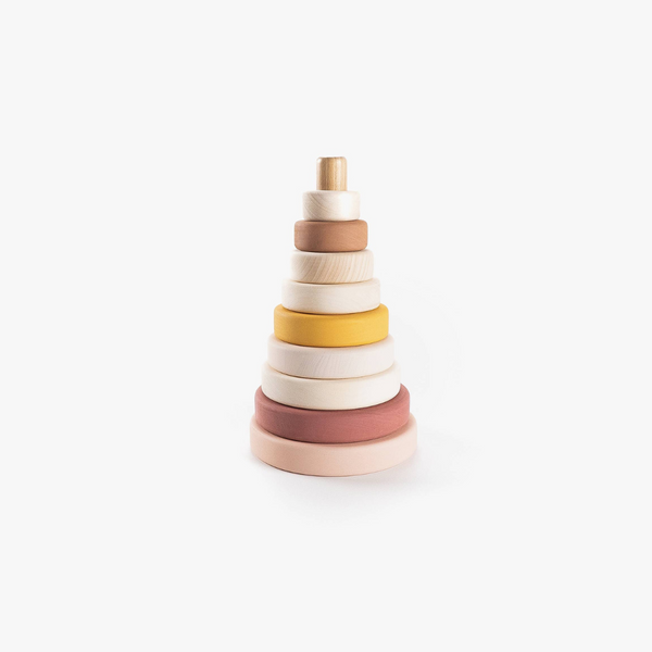 SABO Concept Wooden Stacking Ring Toy - Light Pink