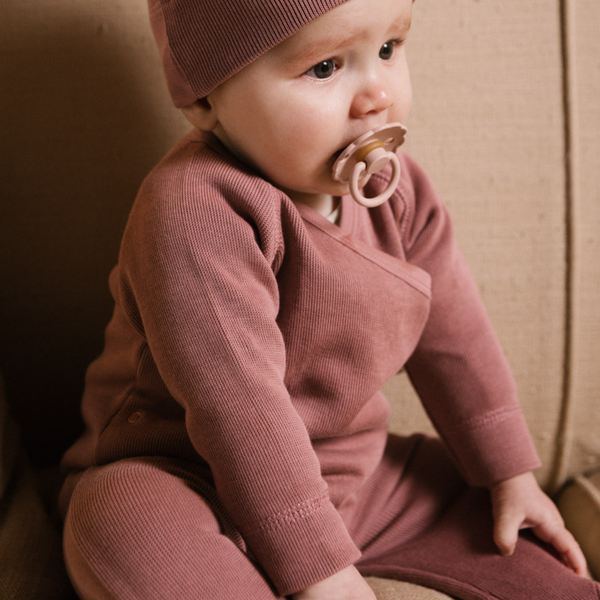 UAUA Collections Pima Cotton Kimono Footie Pajamas with Bow - Hibisco