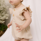 UAUA Collections - Pima Cotton Bubble Romper with Angel Wings - Lattè