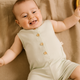 UAUA Collections - Pima Cotton Sleeveless Romper with Buttons - Pistachio