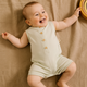 UAUA Collections - Pima Cotton Sleeveless Romper with Buttons - Pistachio