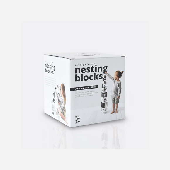Wee Gallery - High-Contrast Nesting Blocks - Baby Animals