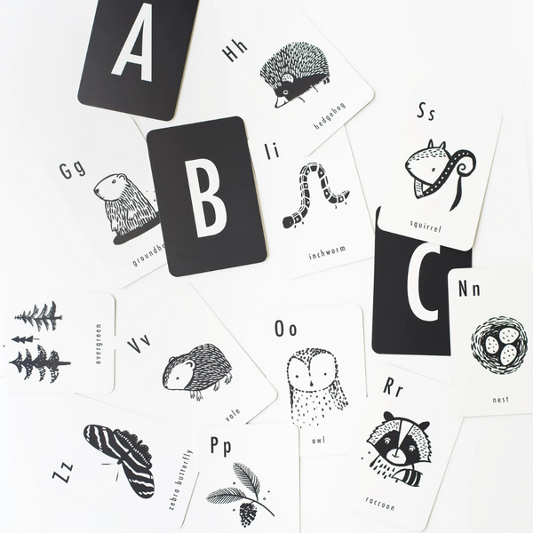 Wee Gallery - High-Contrast Woodland Alphabet Cards