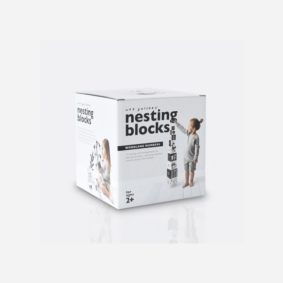Wee Gallery - High Contrast Nesting Blocks - Woodland Numbers