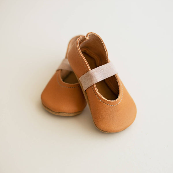 Sun & Lace - Harper Baby Leather Mary Janes - Ginger