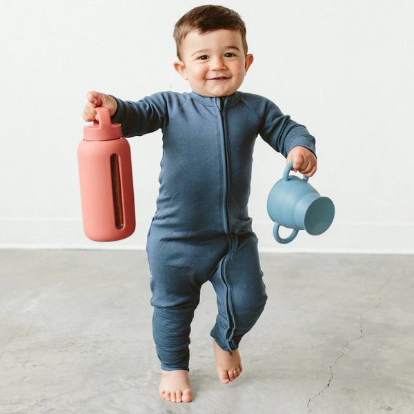 goumikids Viscose Bamboo Organic Cotton Zipper Jumpsuit - Midnight
