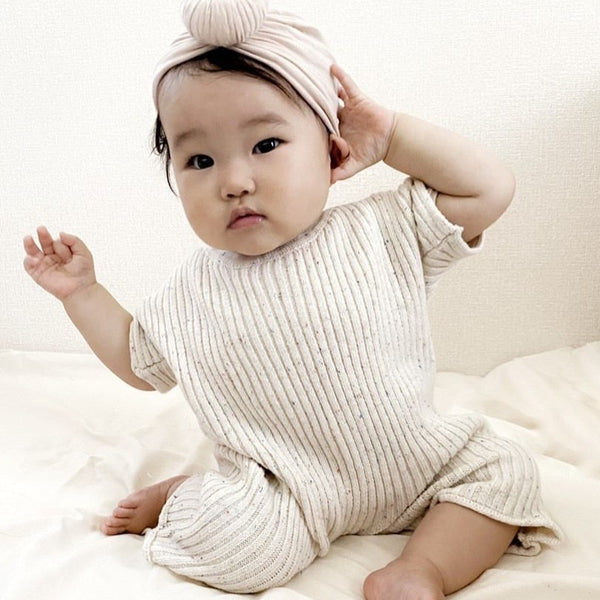 OAT Children - Ribbed Knit Tee Playsuit - Sprinkle